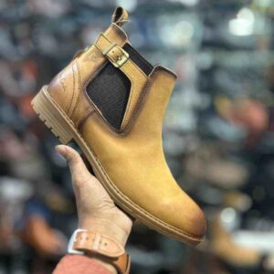 Leather Chelsea Boots Elastic with Zipper and Single Monk - Image 5